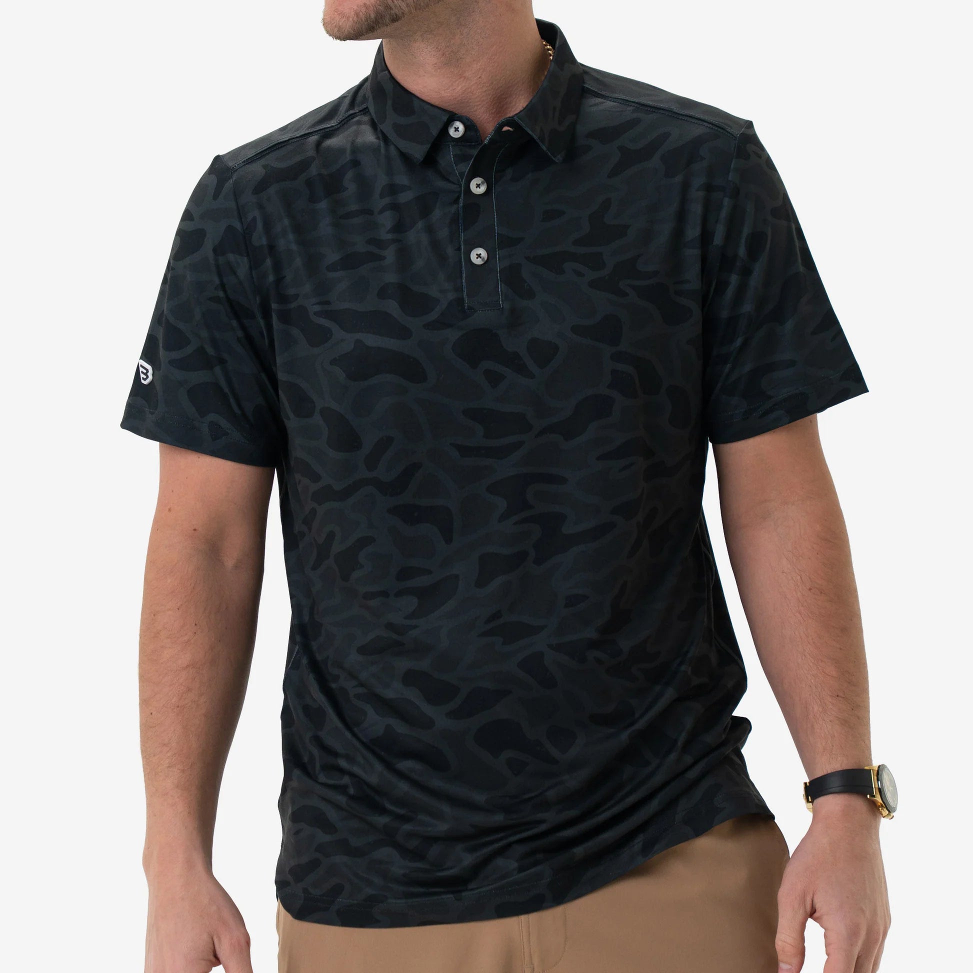 BURLEBO Performance Polo - Black Camo