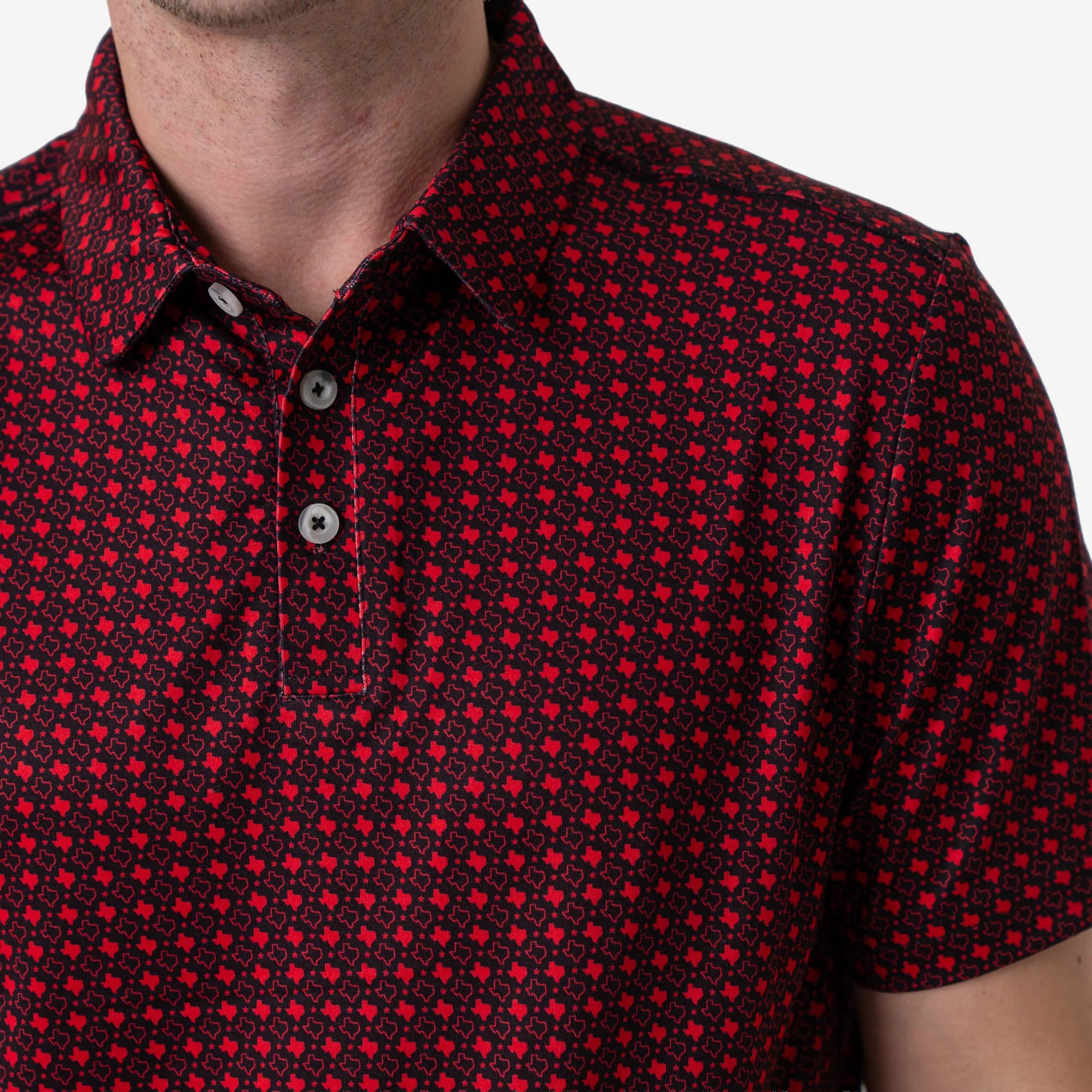 BURLEBO Performance Polo - Texas - Black & Red