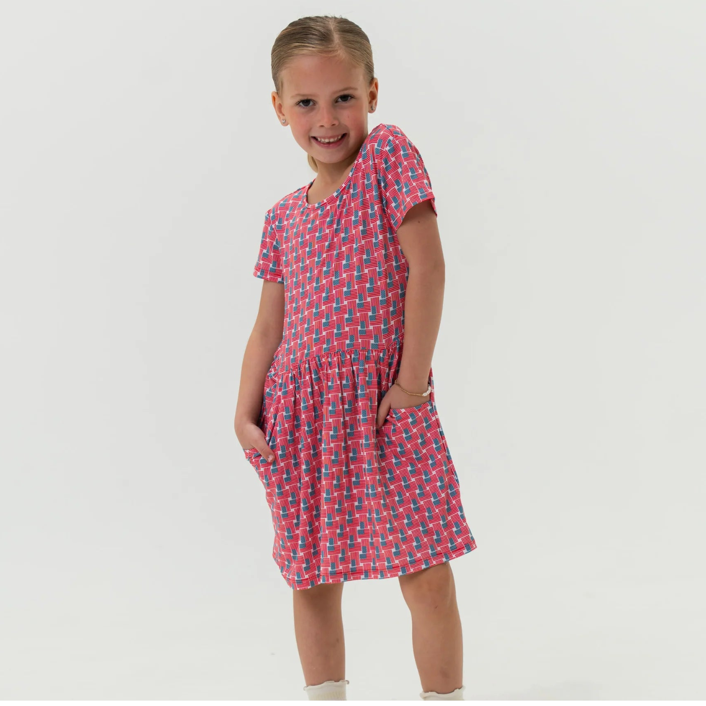 BURLEBO Youth Moxie Dress - American Flag