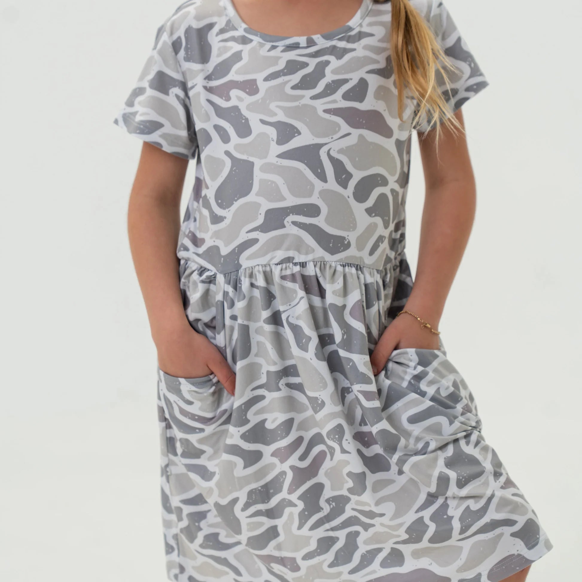 BURLEBO Youth Moxie Dress - White Camo