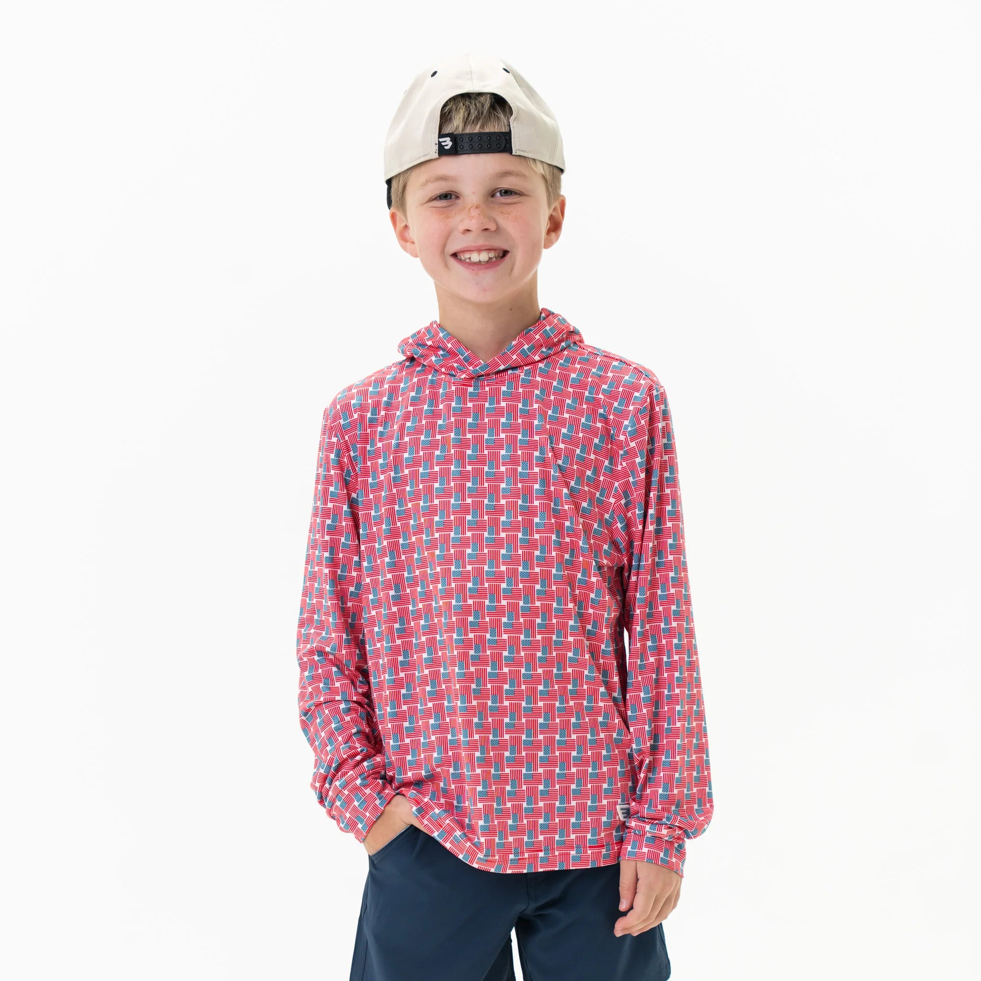 BURLEBO Youth Performance Hoodie - American Flag