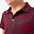 BURLEBO Youth Performance Polo - Texas - Black & Red